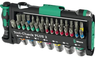 Produktbild von Wera Tool-Check PLUS 2, Bit-Satz, (39-teilig, inkl. 1/4" Bit-Ratsche)
