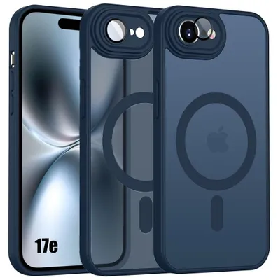Image de Coque pour iPhone 17e, avec Anneau Magnétique et Protection Caméra - Bleu Marine
