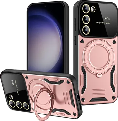 Produktbild von Rüstung Handyhülle für Samsung Galaxy S23 Dual-Layer Magnetisches Ringhalter Ständer Magsafe Hülle Roségold