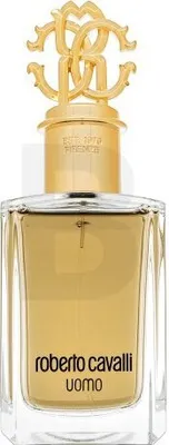 A product shot of a bottle of Roberto Cavalli Uomo Eau de Toilette.