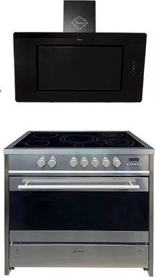 Produktbild von Gurari Elektro-Standherd GCH E 912 X + GCH S 155 BL 90 Prime Dunstabzugshaube 90 cm