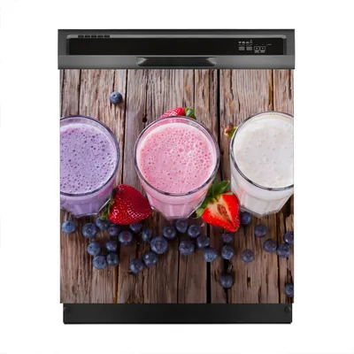 Produktbild von Aufkleber sticker 60x60 cm Dekorative folie Spülmaschine - Milch Erdbeeren Heidelbeeren