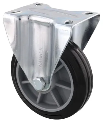 Produktbild von WAGNER Soft-Bockrolle/Möbelrolle Ø 125 mm, Transportrolle mit Rollenlager, Stahl, schwarz, Tragkraft 100 kg - 04352501
