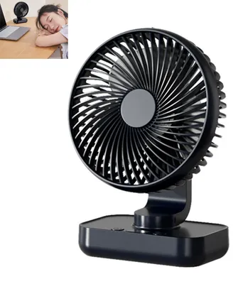 Produktbild von Tischventilator Automatisch Oszillierend, Leise 30 dB, Sanfter Luftstrom, USB-C, LED Display, 4 Geschwindigkeiten, Klein & Tragbar für Büro, Zuhause