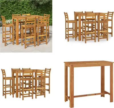 Produktbild von vidaXL 7 tlg. Gartenbar Set Massivholz Akazie - Garten-Bar-Set - Gartenbar-Sets - Outdoor-Bar-Set - Outdoor-Bartisch Und Stühle