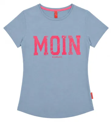 Produktbild von Salzhaut Damen T-Shirt Steentje Moin-Print Ice Blue-Neon Pink, Größe XXL