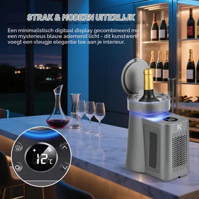 Obrázok produktu pre Elektrický chladič vína - objem 750 ml - plast ABS - čierna farba