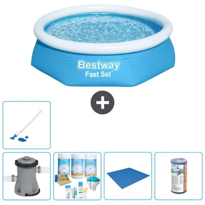 Image de Bestway Fast Set, piscine ronde - 244 x 61 cm - 6 pièces - Modèle S22007