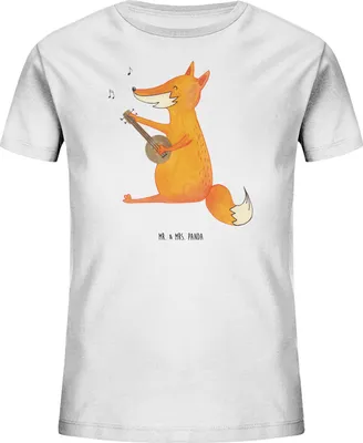 Produktbild von Mr. & Mrs. Panda Kleinkinder T-Shirt Fuchs Gitarre 7-8 Jahre (122/128) - Weiß - Geschenk, Singen, Musik, Kindershirt, Optimistisch, Baumwoll Kinder, Mädchen, Teenager