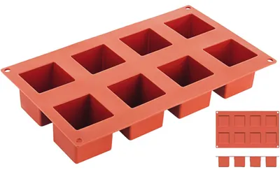 Imagen del producto de Base de silicona para hornear, con forma de CUBO y 8 diseños diferentes