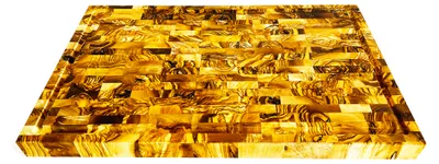 Produktbild von 2-1 Olivenholz großer massiver Holzblock Schneidebrett & Servierbrett in Einem - beidseitig verwendbar