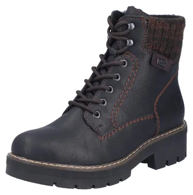 Image de Bottes à lacets Rieker - Cuir synthétique noir