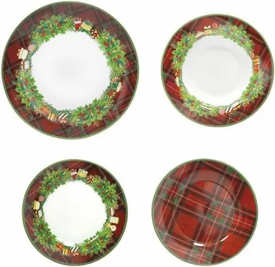 Productafbeelding van 18-delige porseleinen kerstservies set