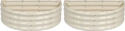 Produktbild von Halbrunde Hochbeete aus verzinktem Stahl – 90 cm x 45 cm – Elfenbein – 2er-Pack