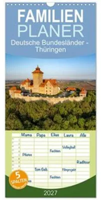 Image de Familienplaner 2027 - Deutsche Bundesländer - Thüringen mit 5 Spalten (Wandkalender, 21 x 45 cm) CALVENDO