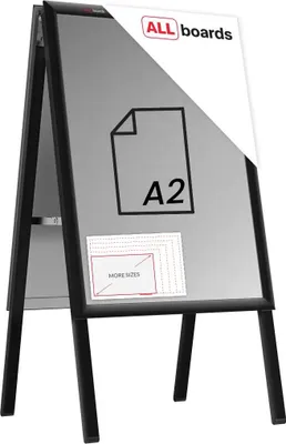 Produktbild von Doppelseitige Werbetafel, Kundenstopper, Größe: A2, in einem schwarzen Aluminiumrahmen, abschließbar