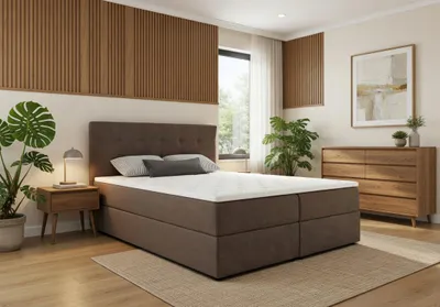 Obrázek produktu pro Manželská postel 160x200 s úložným prostorem STIG 2 - světle hnědá