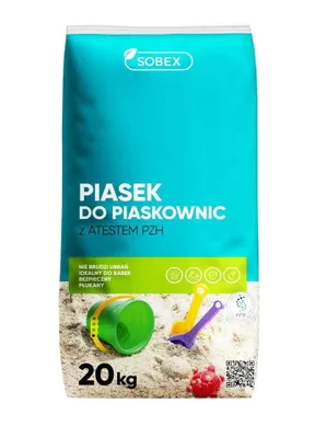 Produktbild von Sobex Sand 20 kg für Sandkasten beige 0-1,8 mm Fraktion mit Zertifikat verschmutzt Kleidung nicht
