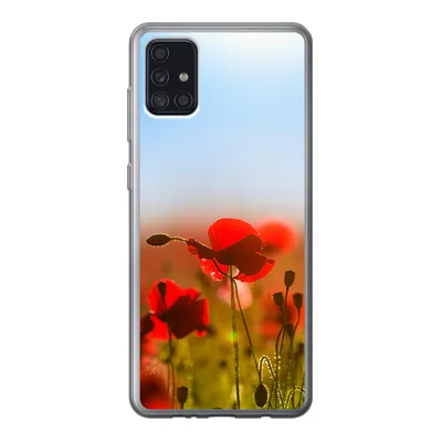 Produktbild von MuchoWow® Handyhülle Schutzhülle Hülle für Samsung Galaxy A52 5G Mohnblumen unter einem klaren blauen Himmel. Silikon Softcase Handy Hülle - Umschlag