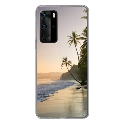 Produktbild von MuchoWow® Handyhülle Schutzhülle Hülle für Huawei P40 Pro Strand - Sonnenuntergang - Tropisch Silikon Softcase Handy Hülle - Schutz