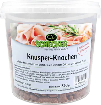 Produktbild von 850g - Schecker Schinkenknochen im wieder verschließbaren Frischeeimer - Leckerli für den Hund