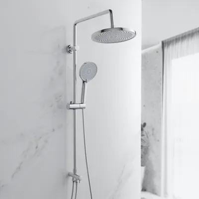 Duschstangenset mit Handbrause, verstellbar, 90 cm, Chrom