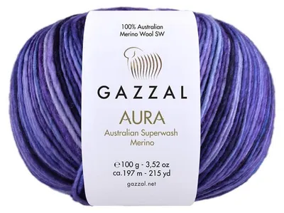 Produktbild von Gazzal Aura Wolle 100g Merino Violett Melange