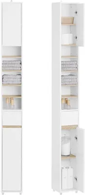Produktbild von Famanu Badezimmerkasten Vielseitige Aufbewahrung - 20x180x20cm - Weiß