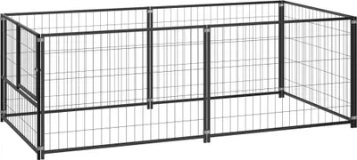 Obrázok produktu pre Koterec pre psa čierny 200x100x70 cm oceľový