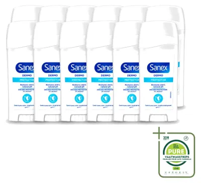 Immagine prodotto di 12 deodoranti roll-on Sanex Dermo Protector - 65 ml - Confezione grande - 12 pezzi