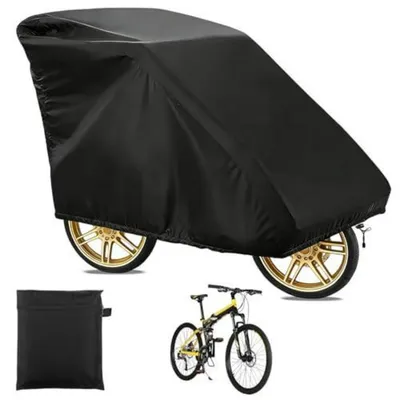 Image de Garage de rangement pour remorques à vélos, dimensions 140x84x99 cm, couleur noire, tissu Oxford, imperméable