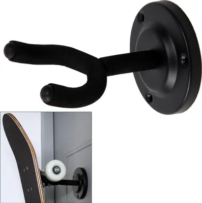 Produktbild von Wandhalterung für Gitarren | Metall mit Moosgummi Bezug | inkl. Montagematerial | 1-3 er Set | Halterung Gitarre Skateboard Scooter Gitarrenhalter
