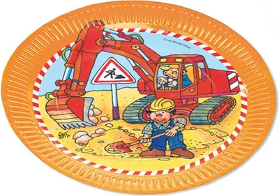 Produktbild von Pappteller Bagger Party, 23 cm