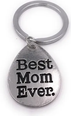 Produktbild von Onwomania Schlüsselanhänger Best Mom Ever Mama Mutter silber Anhänger Keychain
