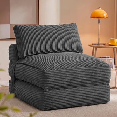 Produktbild von VASAGLE Schlafsessel aus Cord, Faltbares Sofabett mit Kissen