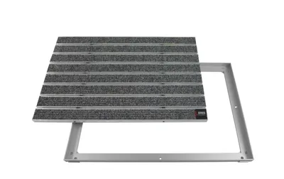 Produktbild von Emco Eingangsmatte DIPLOMAT + Rahmen 15mm Aluminium, Large Rips Hellgrau,Größe:100x50cm