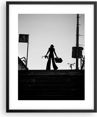 Produktbild von Gerahmtes Poster - Schwarzer Rahmen - Schatten Fotografie Treppen - 40x50 cm - Wand Bild - Wanddeko - Wandbilder - Kunstposter - Wandposter - Bilderrahmen - Bilder - Kunstdruck - P2BPA40x50-4365