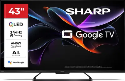 Produktbild von Sharp 43HR7265E, 109,2 cm (43"), 3840 x 2160 Pixel, 4K Ultra HD, QLED, WLAN, Schwarz