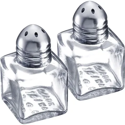 Mini-Universalstreuer-Set, 2 Stück, 15 ml, Glas/Edelstahl