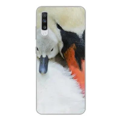 Produktbild von MuchoWow® Handyhülle Schutzhülle Hülle für Samsung Galaxy A70 Schwan - Küken - Makro Silikon Softcase Handy Hülle - Schutzhaube
