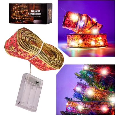 Productafbeelding van Lint Decoratief Ledlint 10m 100led Kerstboomverlichting Kerstversiering Veelkleurig Met Batterijen