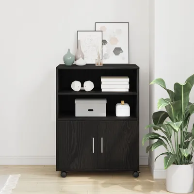 Produktbild von Rollschrank Schwarz Eiche 60x48x81 cm Holzwerkstoff, Aktenschränke DesignMöbel Neu