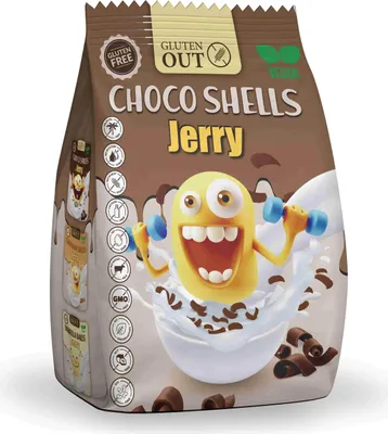 Obrázek produktu pro Nerano Choco Shells Jerry Snídaňové cereálie Bez lepku Vegan 375g