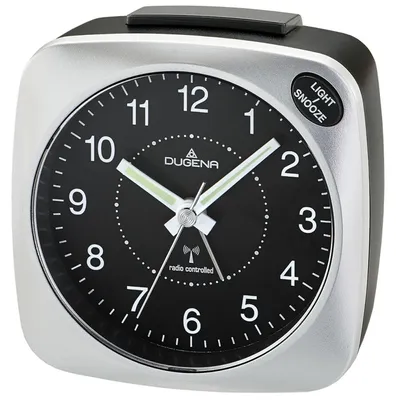 Produktbild von DUGENA 4460606 Wecker Funkwecker Alarm Analog schwarz silber