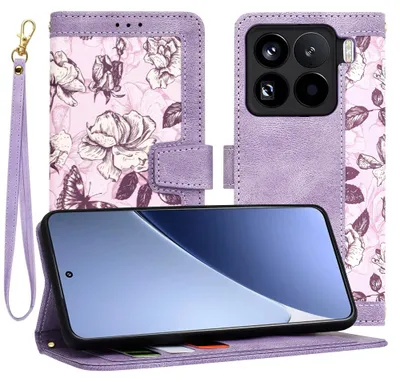 Produktbild von Techsuit FlipCraft Book Wallet Klapphülle mit Kabel für Xiaomi 15 Pro - Mysterious Lila