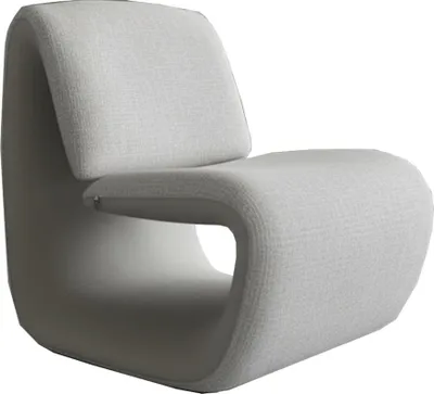 Produktbild von KAWOLA Sessel HAZEL Loungesessel Stoff / Kunstleder grau