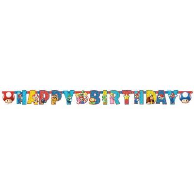 Produktbild von Super Mario Geburtstagsbanner 190x18 cm 1 St.