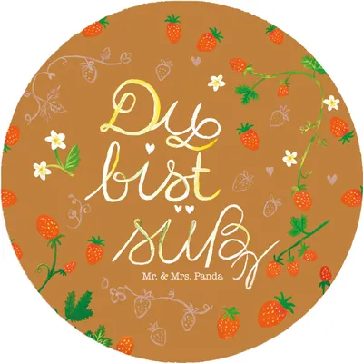 Produktbild von Mr. & Mrs. Panda magnet Erdbeeren Süß - Geschenk, Deko, für magnettafel, wandmagnet, pinnwand, Jahrestag, Dekoration, kühlschrank, Erdbeere, Kühlschrankmagnet, Partner