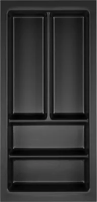 Produktbild von ORGA-BOX Junker Slim Besteckeinsatz 225 x 476 mm Lavagrau mit Perlstruktur für 30er Schränke passgenau für SO SLIM Schubladensystem
