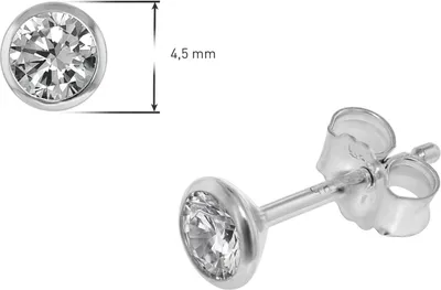 trendor 75103 Ohrringe für Damen und Herren 585 Weißgold 14 Karat 4,5 mm 4
